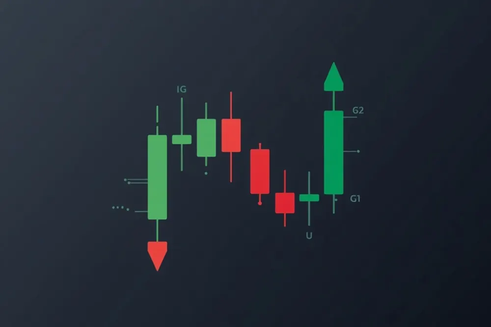 Kombinationen von Kerzen und Serien im Chart beim Trading